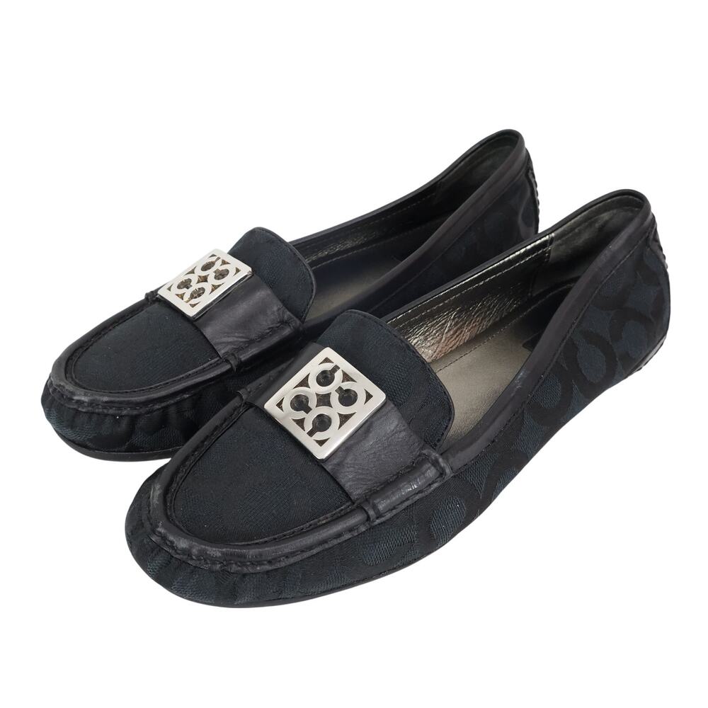 Coach Vintage C Signature Monogram Logo Flat Loafer Driving Shoe Size 9.5